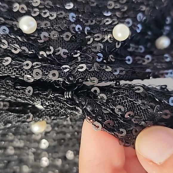 Monica All Over Pearl, Black Sequin Crop Jacket Petal + Pup - Picture 6 of 9